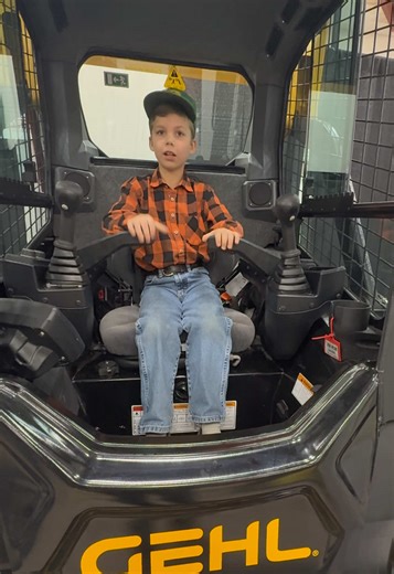 Always learning something when I’m with Jackson at the farm show who knew Gehl was still going 😂oh Jackson you crack me up….#justajacksonthing #farmtok #education #farmlife