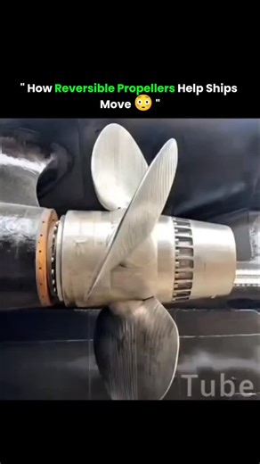 Vriince on Instagram: "A reversible propeller is a special type of marine propeller that can rotate in both directions, allowing a ship to move either forward or backward without changing the engine's gear system. By simply reversing the direction of the propeller's rotation, the thrust produced by the blades changes direction, giving the ship the ability to quickly and efficiently switch between forward and reverse movement. This feature is especially useful for docking, maneuvering in tight sp