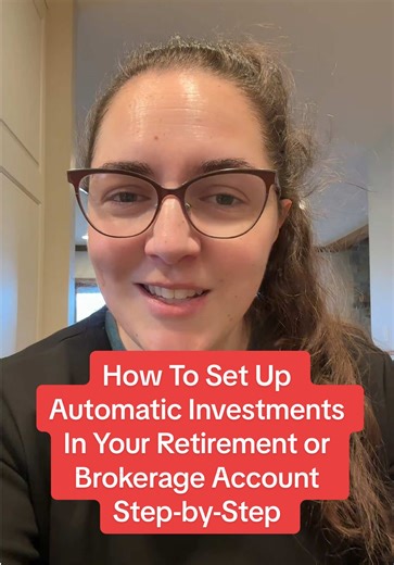 How to set up automatic investments 📊 Set-it-and-forget it. Take the time and guesswork out of having to invest manually into your retirement or brokerage account. Because time in the market always beats timing the market and no one has time for another item on their to-do list! #investingforbeginners #investingtips #personalfinance #rothira #financialliteracy