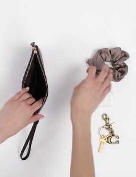 COACH - Polished Pebble Leather Essential Small Wristlet - Maple/Brass