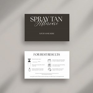 Spray Tan Aftercare Card Template - Free Canva Elements - Etsy