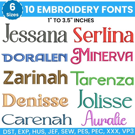 Modern Cursive Machine Embroidery Font, Monogram Script Alphabet, Satin Stitch Font, PES DST, Boho Signature Font, 6 Sizes, Instant Download - Etsy Australia