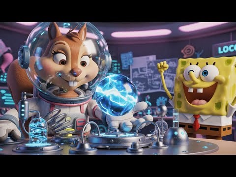 SpongeBob & Sandy Create a Living Jellyfish Energy Sphere and Test Mini Seahorse Robots
