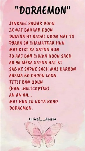 Doraemon Title song Lyrics #doraemon #lyrics #ytshorts #cartoon #childhoodmemories