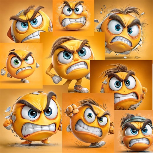 Angry Emoji Set | Wütende Smileys Clipart | 10 PDF Druckdateien | Emoji Bastelset | Digital Download - Etsy UK