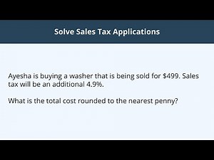 Solve Sales Tax Applications - 3