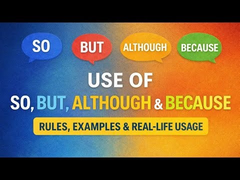 Use of So, But, Although & Because | Rules, Examples & Real-Life Usage #knowledge #shorts #share 📚🌎