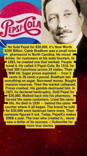 He Sold Pepsi for $30,000. It’s Now Worth $200 Billion