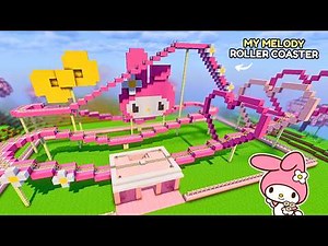 Minecraft 🎀 How to Build a My Melody Roller Coaster / Kawaii Tutorial