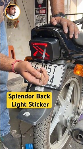 Splendor Backe Light Sticker ♦️ #shorts #trendingshorts #splendormodified #bikesticker