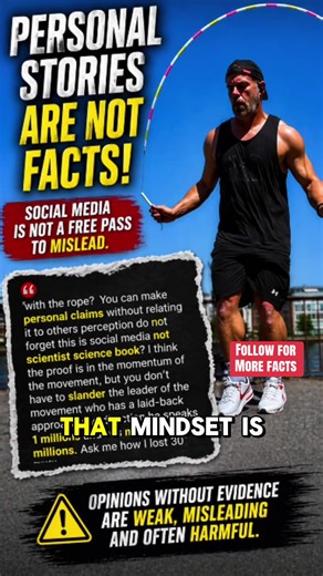 Jump rope is great. But personal experience is not scientific proof. If you have millions of followers, your claims influence beginners. Use tools. Respect tools. But stop selling them like magic. What do you think? 👇 #jumprope #ropeskipping #fitnessfacts #fitnesstok #evidencebased