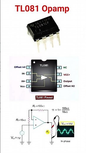 TL081 Opamp #electronicseducation #electronicsrd #opamp