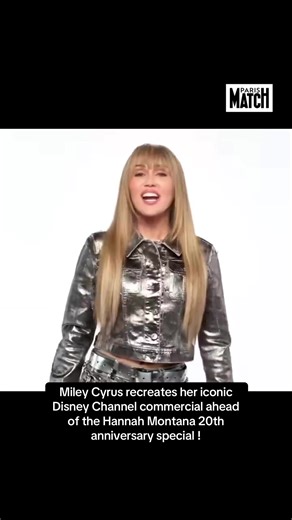 Miley Cyrus recreates her iconic Disney Channel commercial ahead of the Hannah Montana 20th anniversary special ! #onregardequoi #mileycyrus #hannahmontana #disneychannel #whattowatch