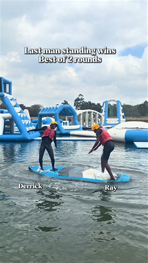 Who won? #watersports #hangout #fyp #waterpark #sup