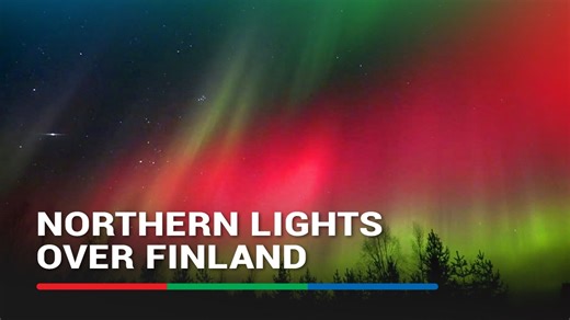 Bright red and green northern lights were seen in the skies over Lapland in northern Finland on Monday night, October 7. The auroras were captured by a local photographer, who described it as the most vibrant red aurora display he had ever seen. Link to full story in the comments section. | ABS-CBN News