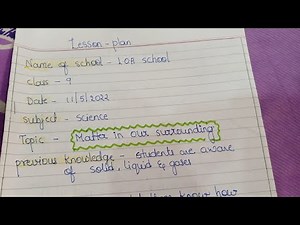 matter in our surrounding / science lesson plan / lesson plan format