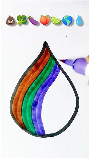💩🥦🍆🍑🍋‍🟩🌎💧 satisfying art #shorts #satisfying #creativeart #viralshorts #trending #emoji#ytshorts#art