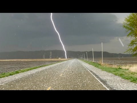 04-19-2023 Hastings, IA - Giant Hail Destroys Windshield