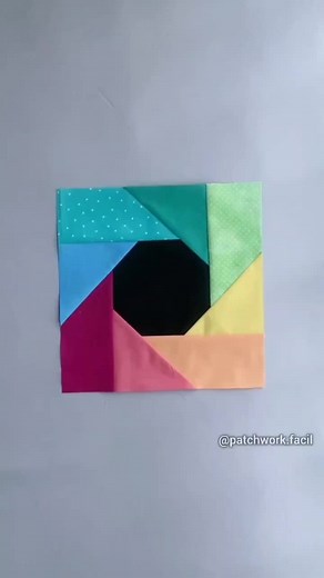 bloco patchwork colorido #costura #patchwork