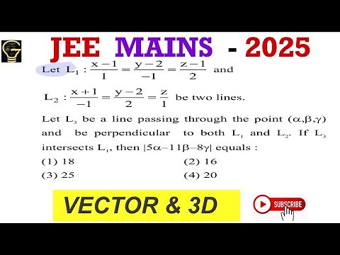 Let L1:x-1/1=y-2/-1=z-1/2 and L2:x+1/-1=y-2/2=z/1be two lines.Let L3be a line passing through points