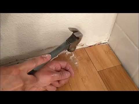 How to install baseboard on uneven wall, excessive gap between baseboard and wall MY WAY
