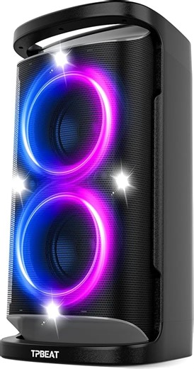 Bluetooth Lautsprecher Groß, Partybox, 160W Powerful, Lauter Sound, Tiefer Bass, Musikbox Bluetooth Groß mit LED-Lichtshow, Schnelles Aufladen,15h Akku, TF, AUX, EQ, für Party, Backyard