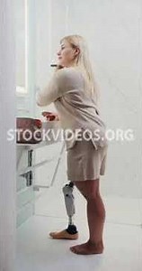 young attractive amputee woman with pros...