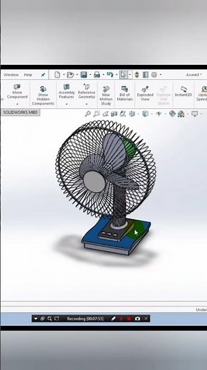 SOLIDWORKS | PORTABLE FAN DESIGN | 3D MODELLING