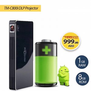 5.6K views · 40 reactions | AED.999 Buy TM-C800i DLP Projector Android 4.4 UI Interface 8 GB ROM With HD 1080P LED Projector, WiFi, Bluetooth and Built In Battery,Free Delivery, 6 Months Replacement Warranty, Hurry Up Order Now- https://goo.gl/09qurq | Clik2buy | Facebook