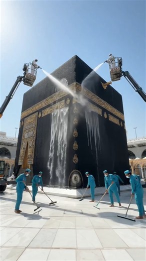 Subhanallah! Kaaba Shareef ki Safai 😍 #shorts #makkah #kaaba