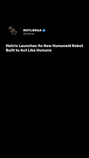 royleraa on Instagram: "Matrix has officially launched its new humanoid robot, Matrix-3, and it represents a major step forward in human-like robotics. Designed to look, move, and interact more like a human, Matrix-3 combines advanced artificial intelligence with precise motor control and sensory systems. The robot can walk, balance, use its hands with high accuracy, understand commands, and respond intelligently to its surroundings. What makes Matrix-3 stand out is its focus on real-world usabi