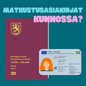 Aika uusia matkustusasiakirjat? Passin tai henkilökortin saa uusittua nopeimmin täyttämällä hakemuksen verkossa ja tulemalla tarvittaessa tunnistautumaan poliisilaitokselle. Aloita asiointi osoitteessa poliisi.fi - Dags att förnya dokument? Det snabbaste sättet att förnya passet eller identitetskortet är att fylla i en ansökan på nätet och vid behov besöka polisstationen för att identifiera sig. Besök poliisi.fi/sv | Suomen poliisi