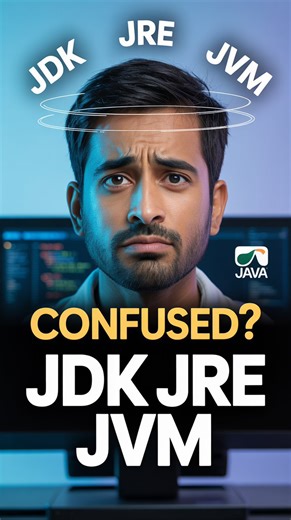 Nayan Raut on Instagram: "JVM 🤔 JRE 🤯 JDK 😵‍💫 If these terms confuse you, this reel is for YOU! In just 60 seconds, I’ll break down JVM, JRE & JDK in the simplest way possible ☕ 📌 Java beginner? Preparing for interviews? SAVE this reel — you’ll need it later 🔖 💬 Comment “JAVA” if you want more such Java basics reels 👇 #java #javadeveloper #programming #coding #learnjava"