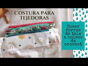 How to sew a fabric lining onto a crocheted bag | Easy step-by-step tutorial