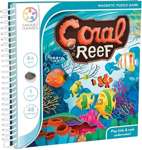 SmartGames - Coral Reef, Magnetic Puzzle Game with 48 Challenges, 4+ Years