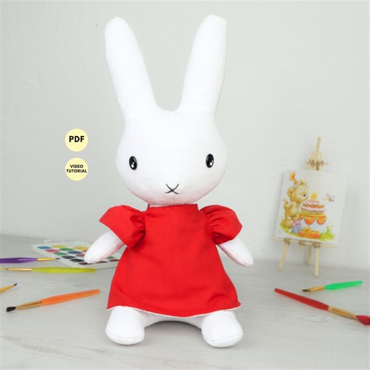 Bunny Sewing Pattern PDF With Video Tutorial, Masterclass Rabbit Stuffed Animal - Etsy