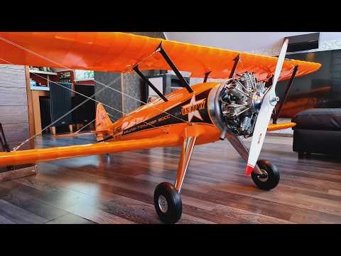 Stearman PT‑17, Full Build From Scratch, 3D printed fuselage Bambu Lab Aero, Evolution 160CC Radial