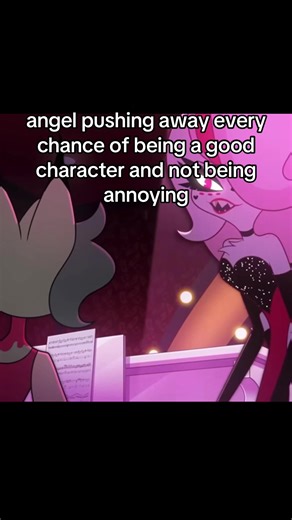 day 4.. trust US with your agenda hotel.. get it guys!.. cause he’s pushing the guys away?? whateva.. please support me i’m such a good creator I HATE ANGEL DUST. 🏷️; #agendahotel #slander #fyp #hazbinhotel #angeldust angel is so annoying bro please make him less insufferable in season 3