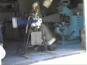 Aeromomentum AM13 Aircraft Engine running on test stand