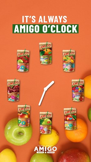 ⏰ Do you know what time it is? It doesn’t matter… It’s always AMIGO o’clock. Because every minute, every hour, every day is the right time to enjoy bold fruity flavors that refresh, uplift, and bring good vibes! 🌞🧃 #amigojuicyfriend #fruitdrink #softdrink | AMIGO Juicy Friend