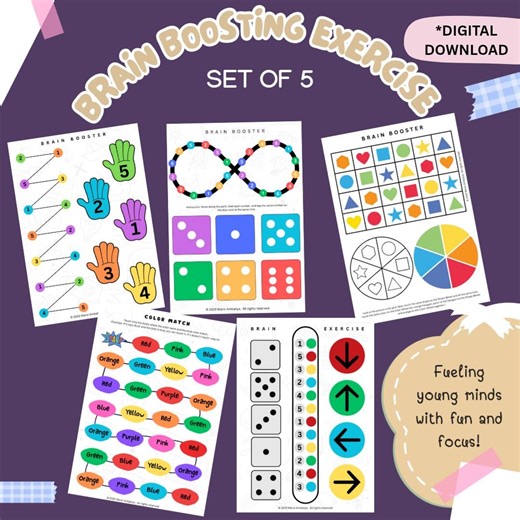 Kids Brain Gym Printable Colour Recognition and Fine Motor Skills Activity PDF (digital Download) - Etsy Australia