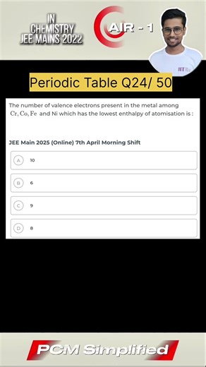 Pyq jee mains , pyq periodic table