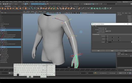 MAYA手部绑定010 ik fk switch of the arm rig（IK FI切换操纵器）