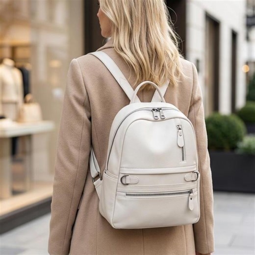 Vintage Cow PU Leather Backpack for Women – Large Capacity Travel & School Bag – Multi-pocket Soft Leather Rucksack – Everyday Work Tote - Etsy