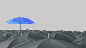 Blue Umbrella Standing Out from Crowd Mass Concept Stock Video - Video of leader, creativity: 52735799