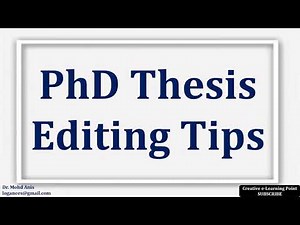 How to Edit PhD Thesis