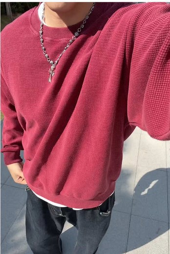 tuff waffle knit sweatshirt! #menwear #waffleknit #heavyweight #wardrobe #menstyle