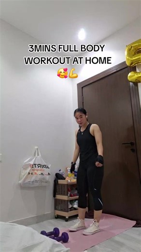 3MINS FULL BODY WORKOUT AT HOME..💪💪 no GYM? no PROBLEM, you can do this at home..🥰💪💪 #homeworkout #notprofessional