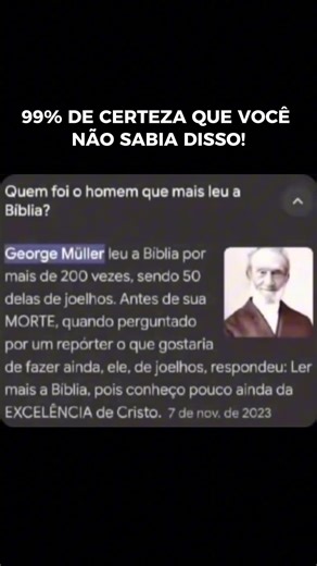 Quem foi o homem que mais leu a bíblia?