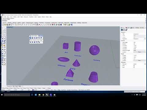 Rhino 6 Lesson 20 Basic 3D Modeling Creating Basic Primatives